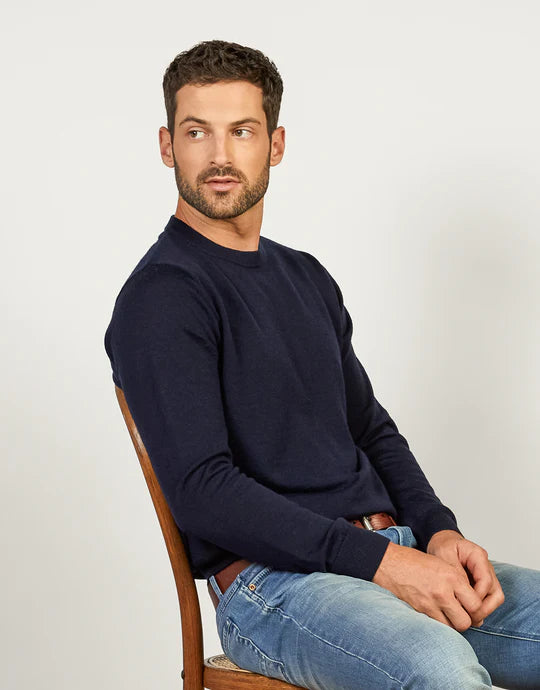 Naseby Crew Neck Merino - Navy