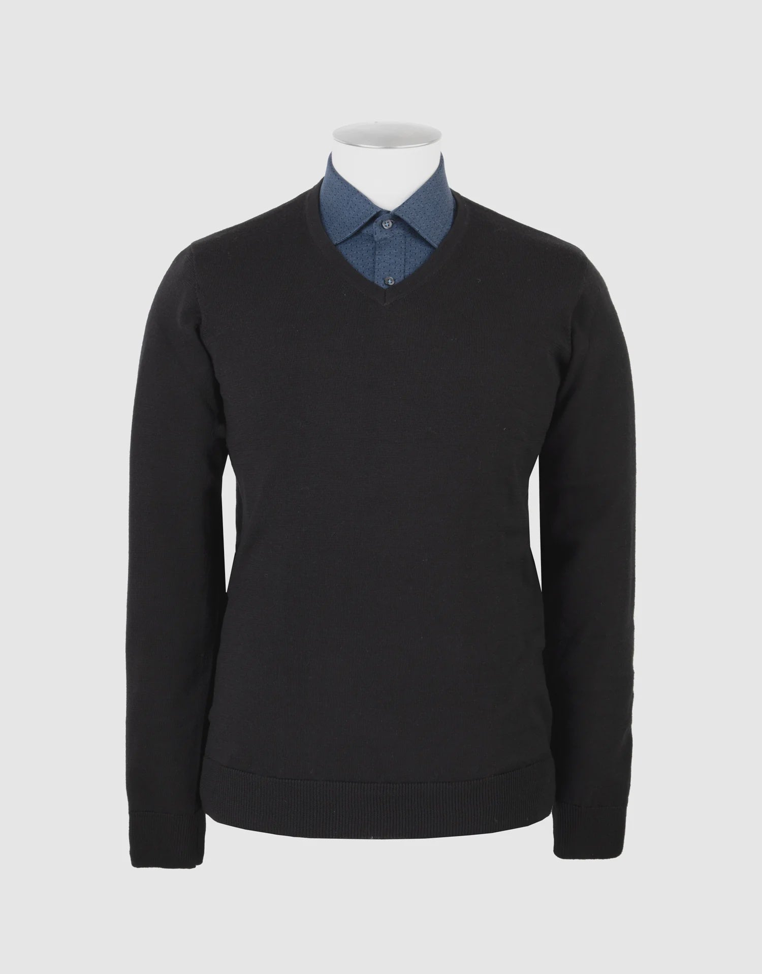 Fairlie V-Neck Merino Jersey - Black