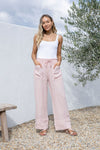 Cavita Linen Pants in Blush