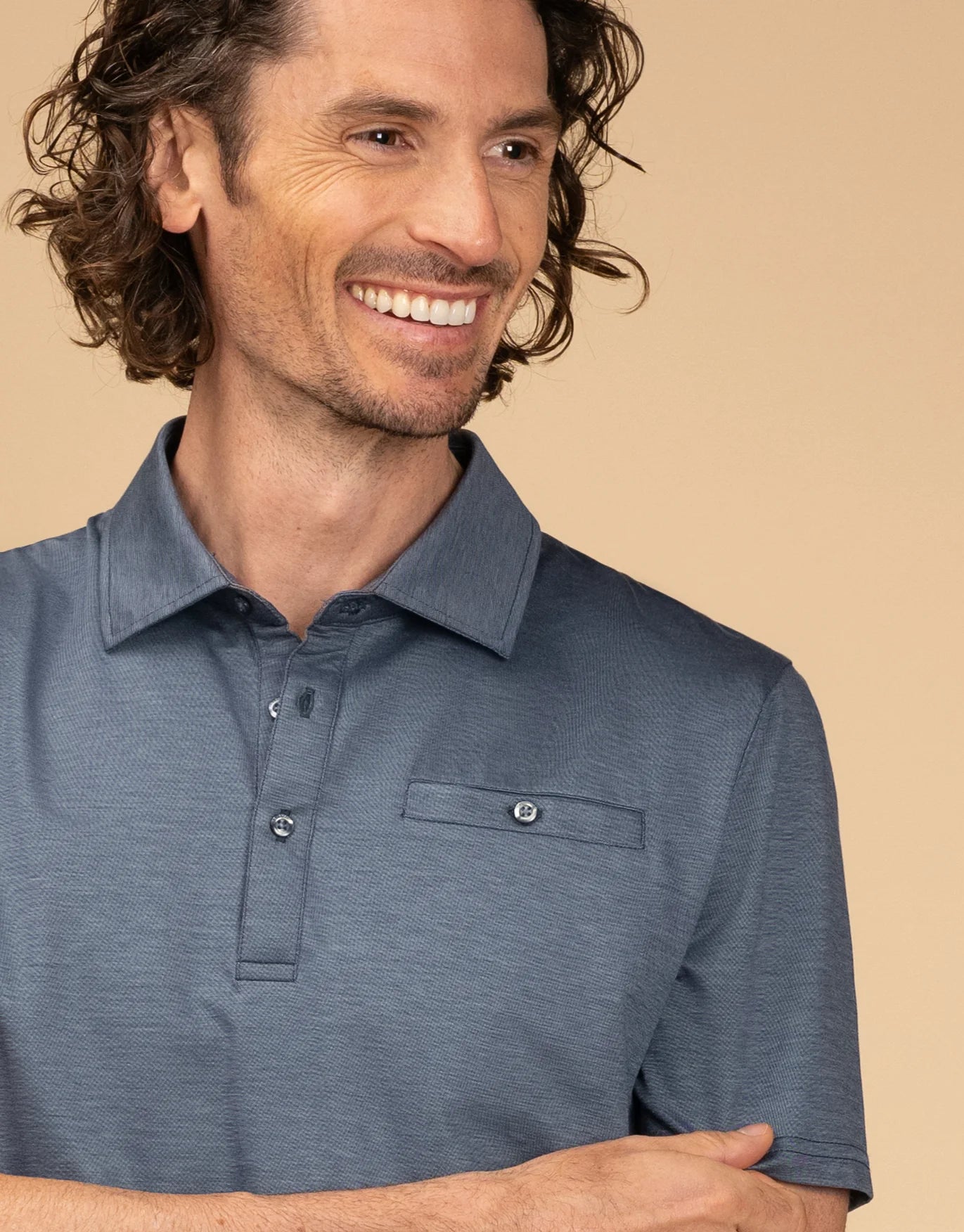 Portofino Cotton Polo Polo - Demin Marl