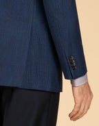 Hawker Wool Linen Textured Blazer -  Blue