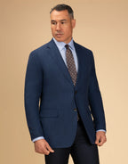 Hawker Wool Linen Textured Blazer -  Blue