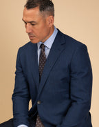 Hawker Wool Linen Textured Blazer -  Blue