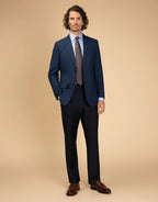 Hawker Wool Linen Textured Blazer -  Blue