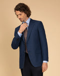 Hawker Wool Linen Textured Blazer -  Blue