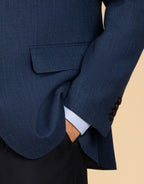 Hawker Wool Linen Textured Blazer -  Blue