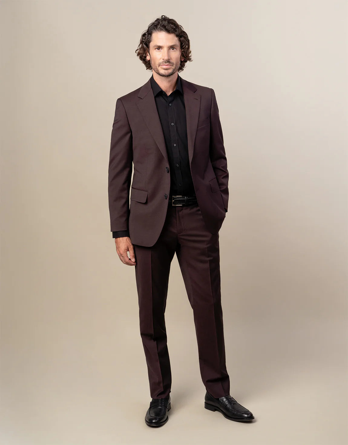 London Long Sleeve Shirt: Plain Poplin - Black