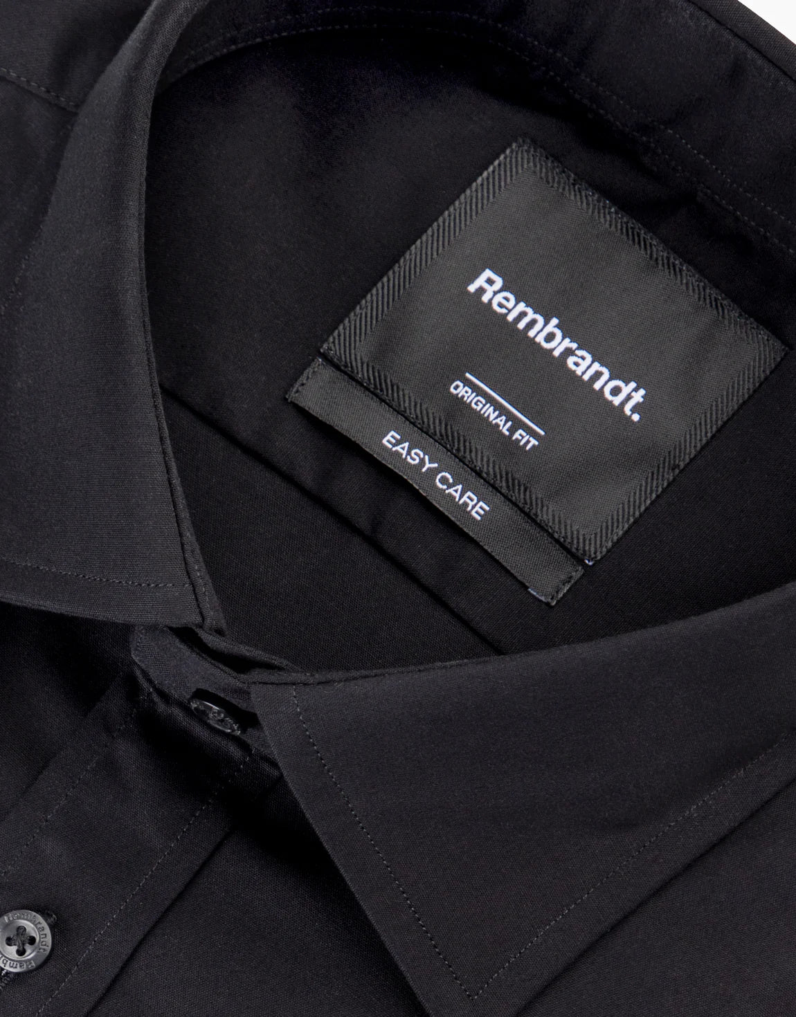 London Long Sleeve Shirt: Plain Poplin - Black