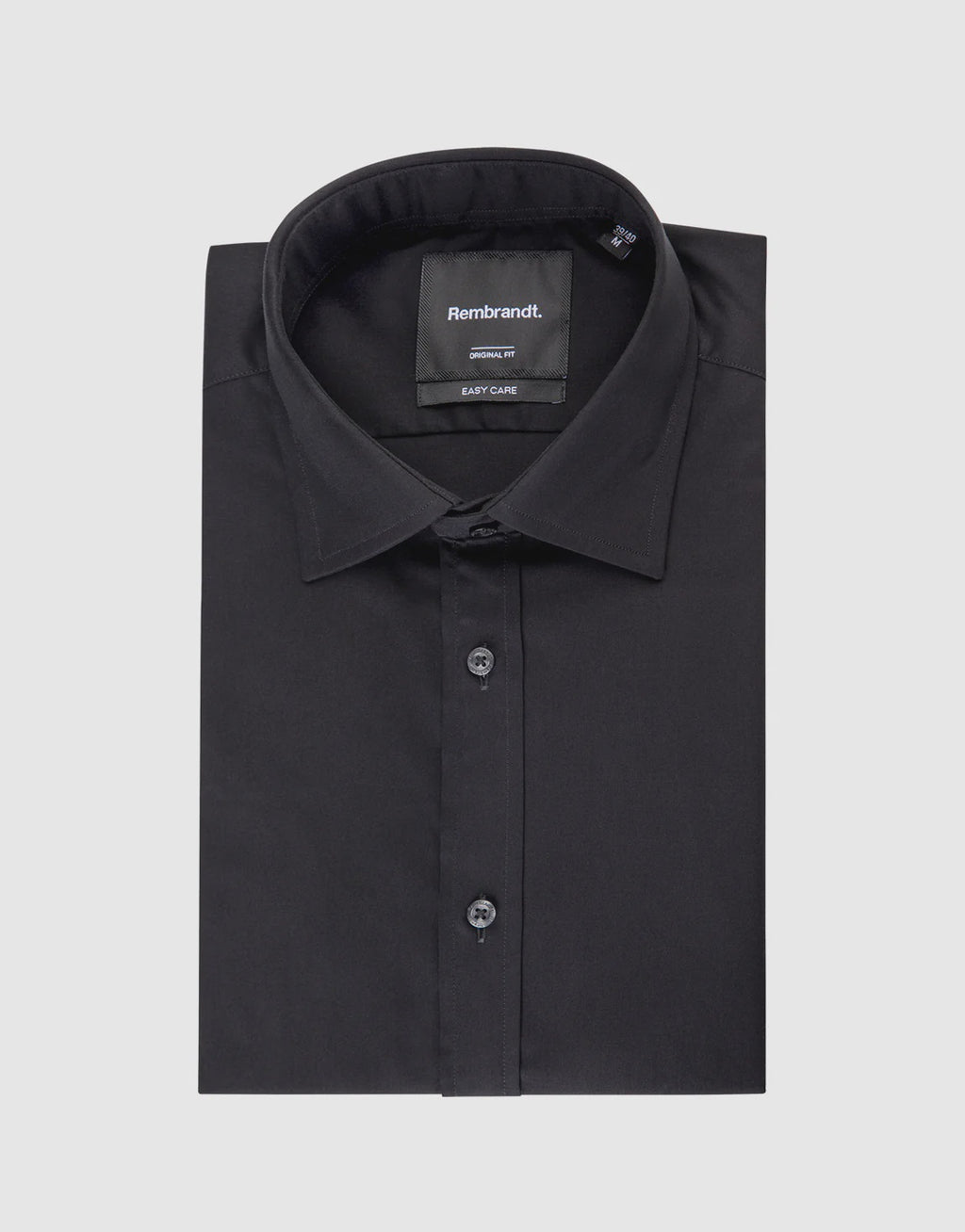 London Long Sleeve Shirt: Plain Poplin - Black