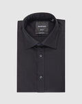 London Long Sleeve Shirt: Plain Poplin - Black
