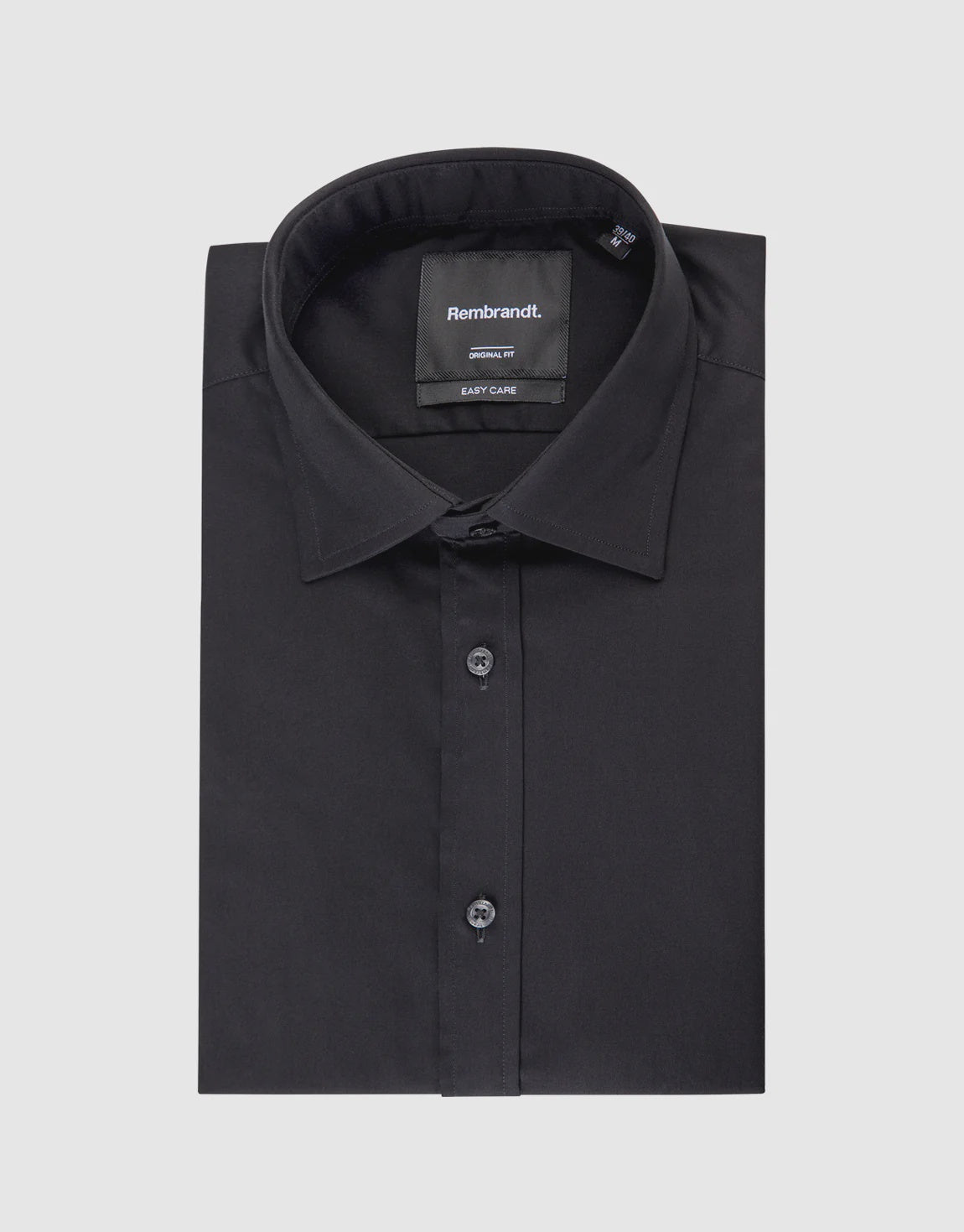 London Long Sleeve Shirt: Plain Poplin - Black