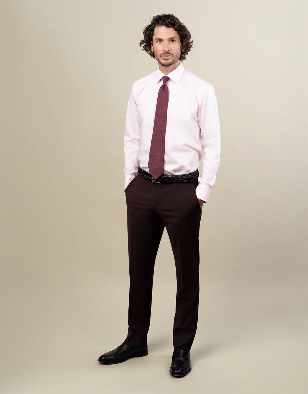 London Long Sleeve Shirt - Fine Twill Pink
