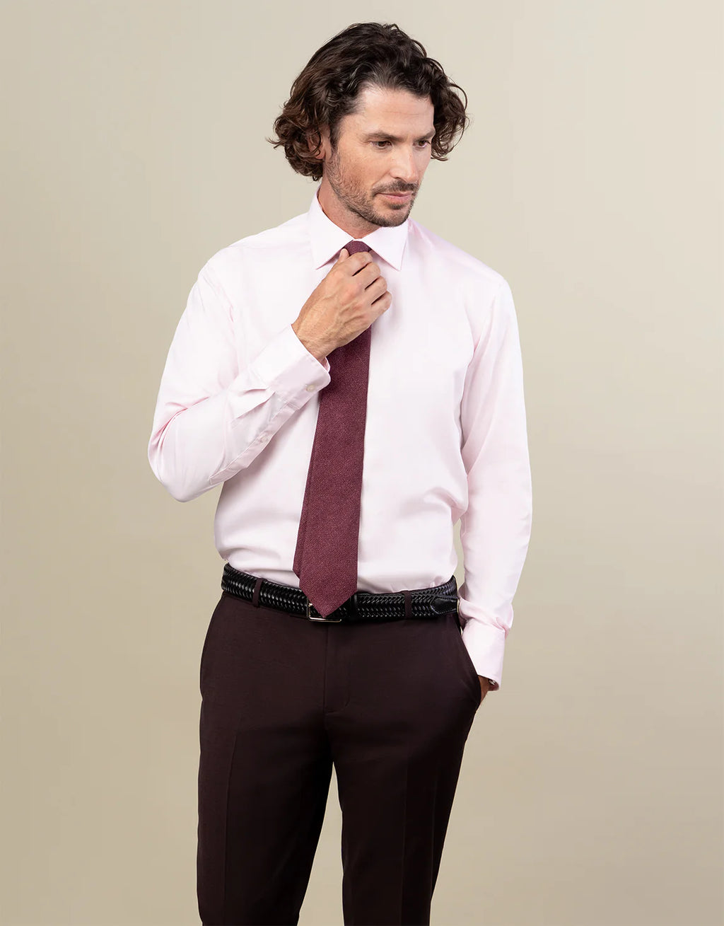 London Long Sleeve Shirt - Fine Twill Pink