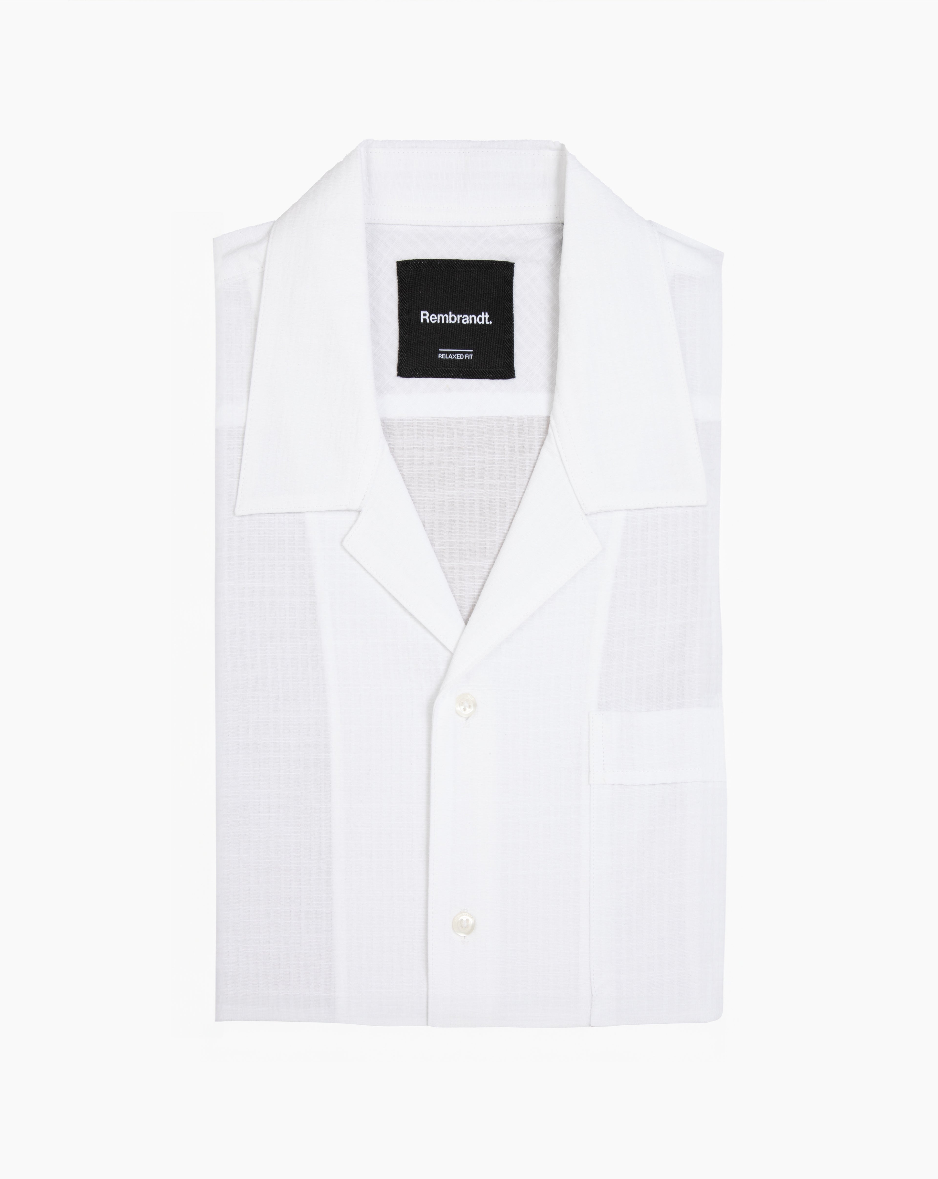 Hahei Short Sleeve Shirt -White Seersucker