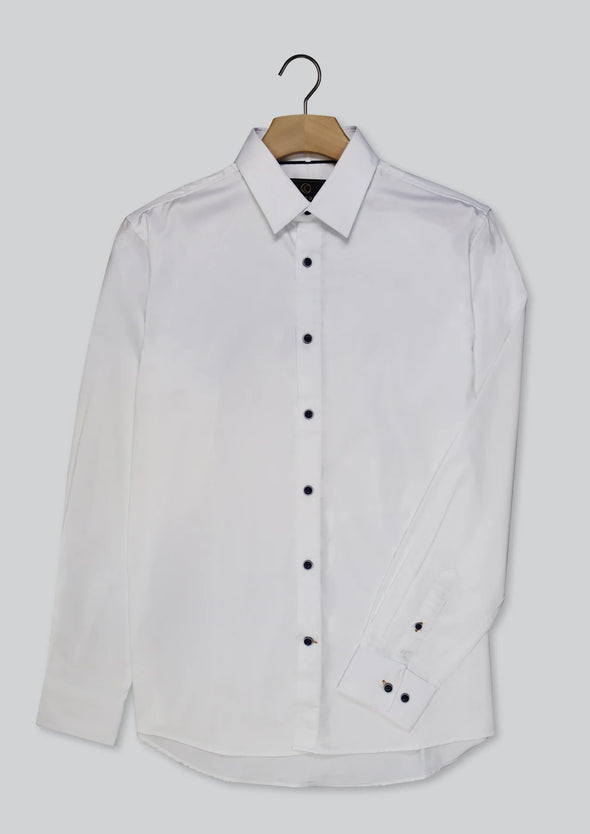 Cutler & Co Blaine Long Sleeved Shirt: Plain - White