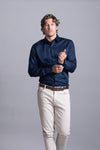 Cutler & Co Blaine Long Sleeved Shirt: Plain - Thunderstorm