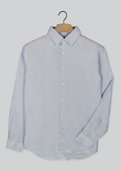 Cutler & Co Blake Linen Long Sleeve Shirt - Baby Blue