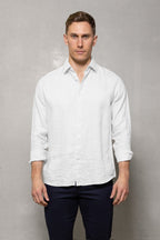 Cutler & Co Blake Linen Long Sleeve Shirt - White