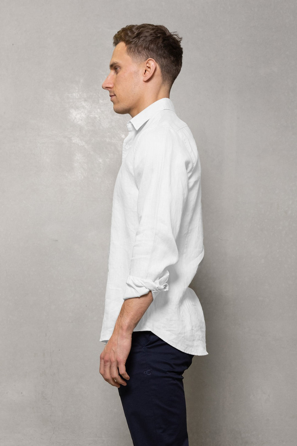Cutler & Co Blake Linen Long Sleeve Shirt - White