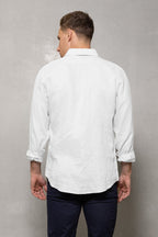 Cutler & Co Blake Linen Long Sleeve Shirt - White