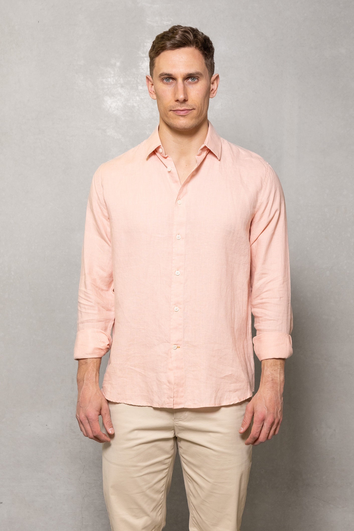 Cutler & Co Blake Linen Long Sleeve Shirt - Pink