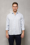 Cutler & Co Blake Linen Long Sleeve Shirt - Baby Blue