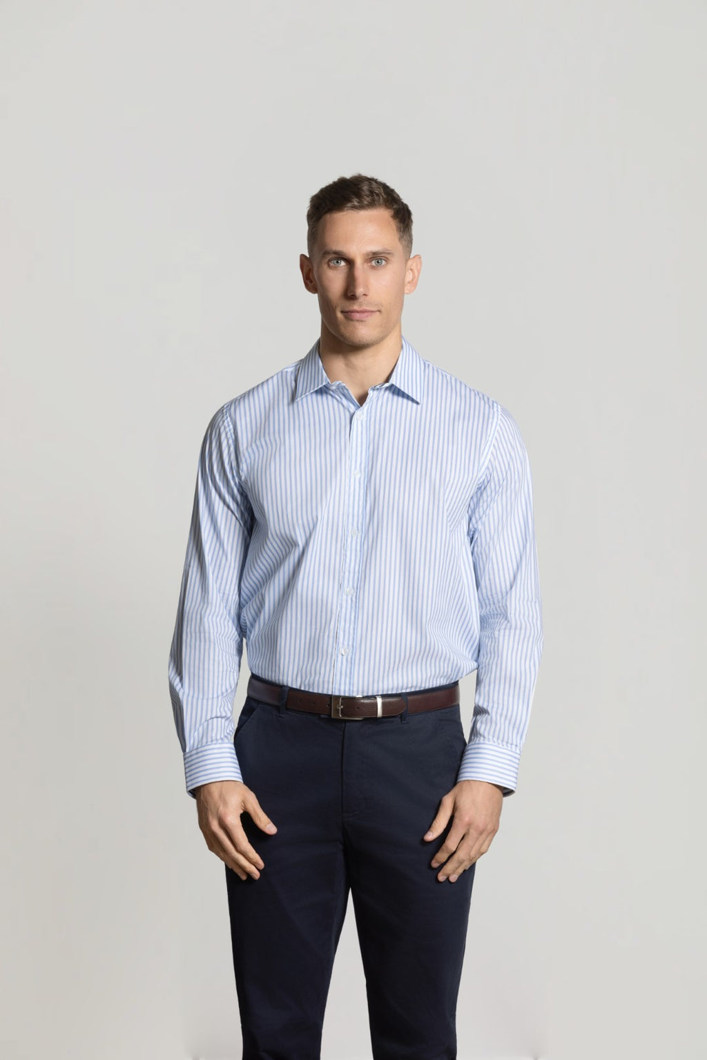Cutler & Co Blake Long Sleeve Shirt: Geometric Print - Blue
