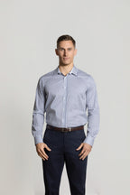 Cutler & Co Blake Long Sleeve Shirt: Geometric Print - Blue