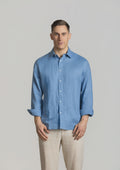 Cutler & Co Blake Linen Long Sleeve Shirt - Azure