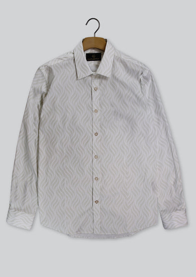 Cutler & Co Blake Long Sleeved Shirt: Wave Print - Bone