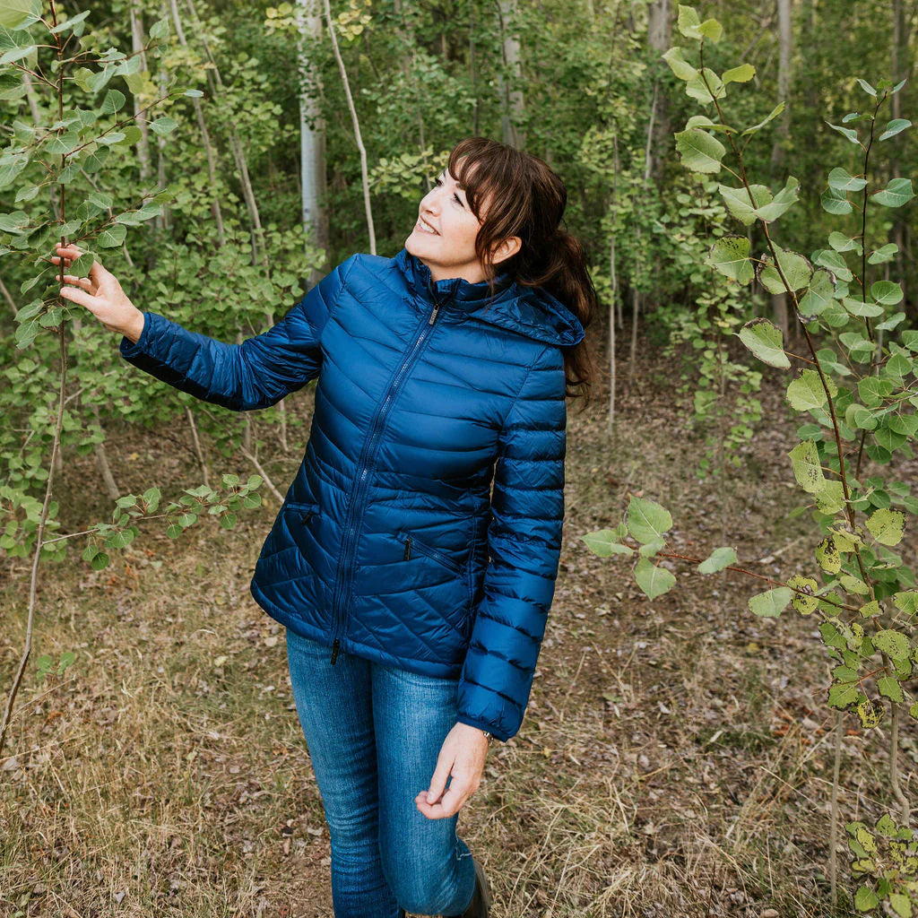 Moke: Cushla 90/10 Packable Down Jacket - Moonlight