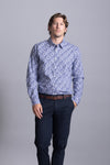 Cutler & Co Clint Long Sleeved Shirt: Porcelain Paisley - Thunderstorm