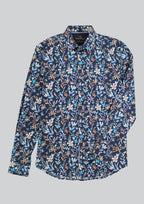 Cutler & Co Richard Long Sleeve Shirt: Floral Print - Kelp