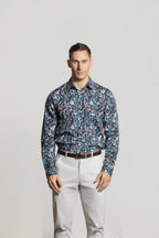 Cutler & Co Richard Long Sleeve Shirt: Floral Print - Kelp
