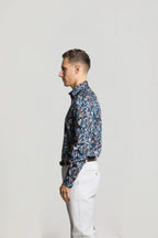 Cutler & Co Richard Long Sleeve Shirt: Floral Print - Kelp