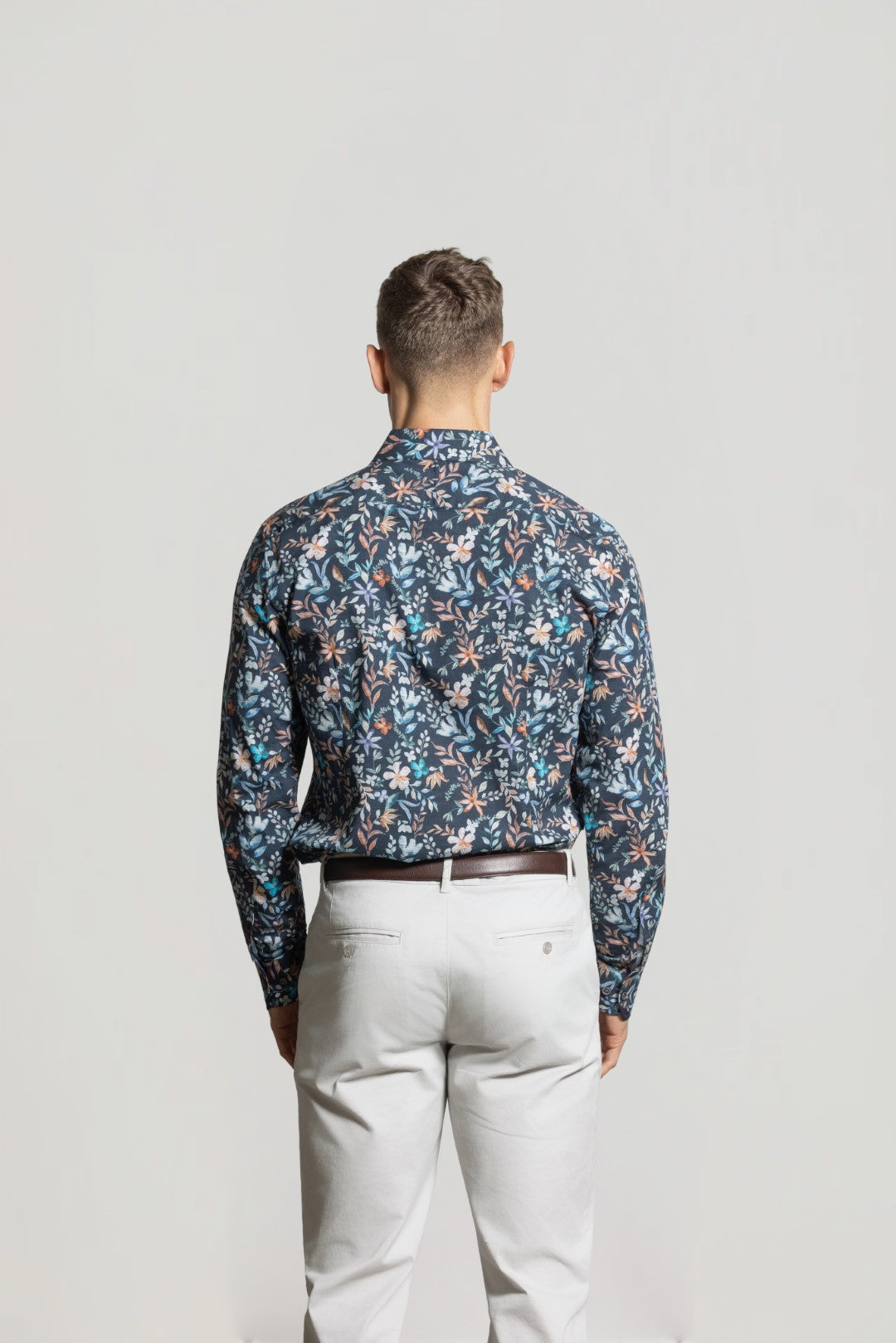 Cutler & Co Richard Long Sleeve Shirt: Floral Print - Kelp