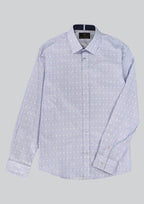 Cutler & Co Blake Long Sleeve Shirt: Geometric Print - Blue