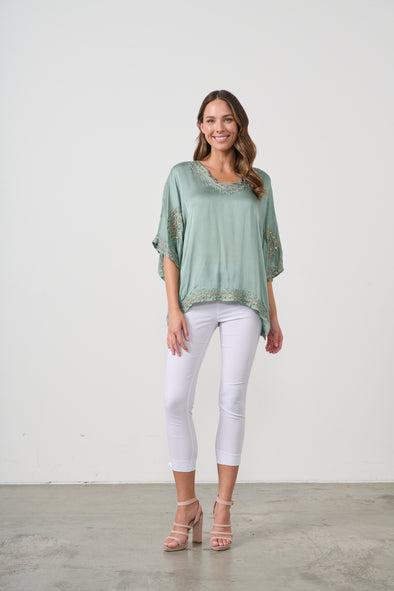 Studded Satin Mermaid Blouse