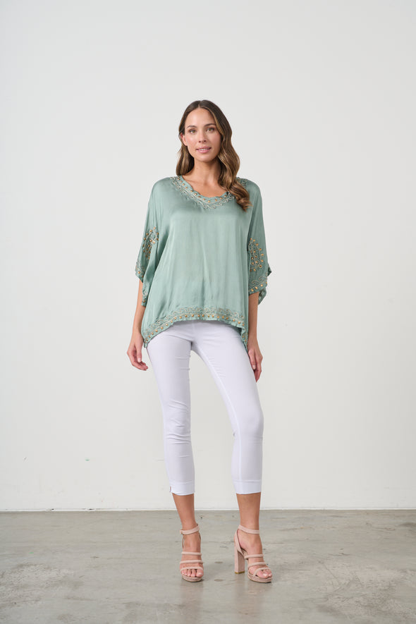 Studded Satin Mermaid Blouse