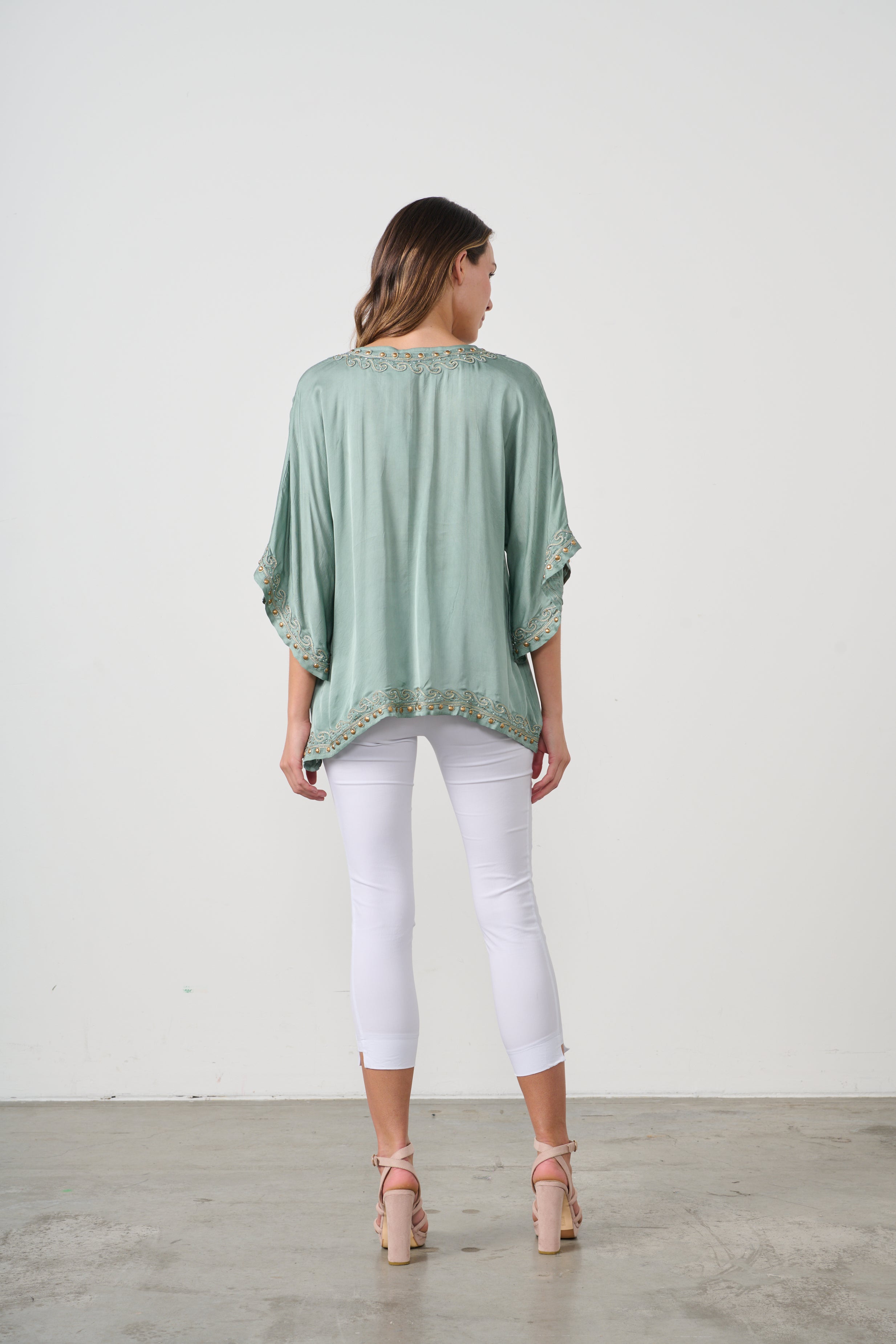 Studded Satin Mermaid Blouse