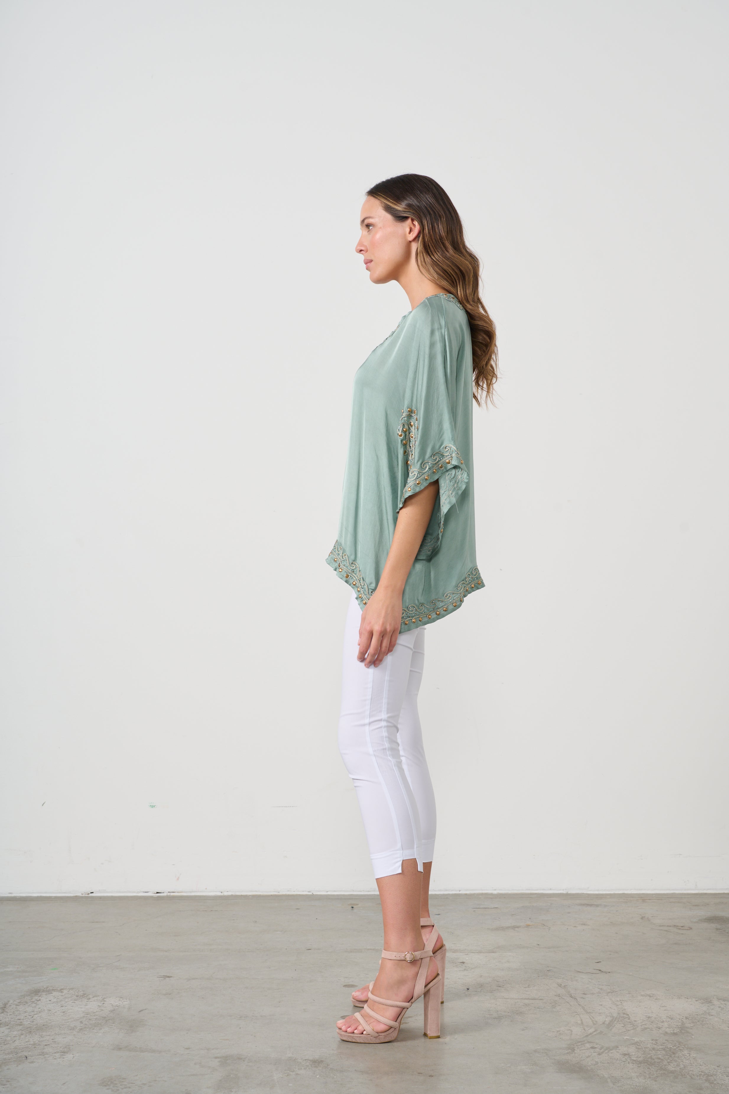 Studded Satin Mermaid Blouse