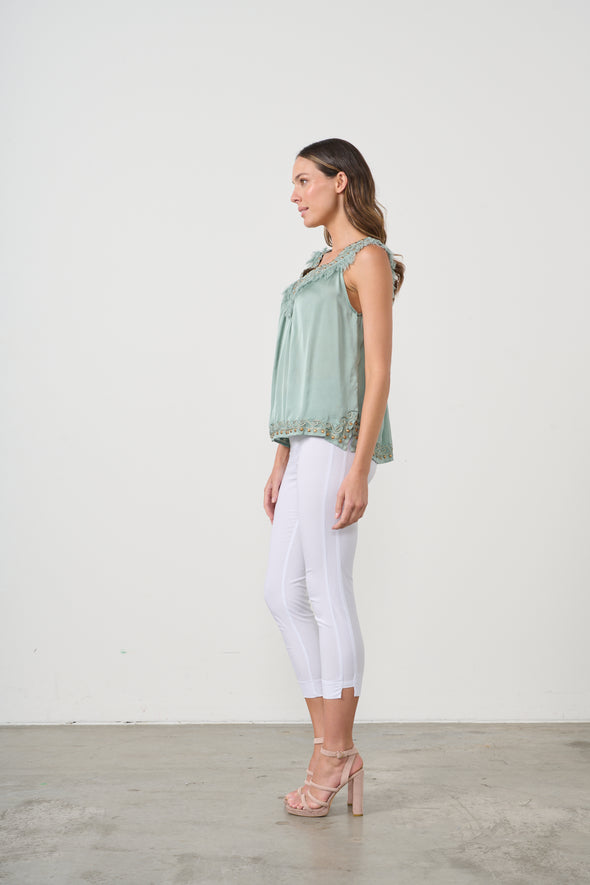 Fringed Satin Mermaid Blouse