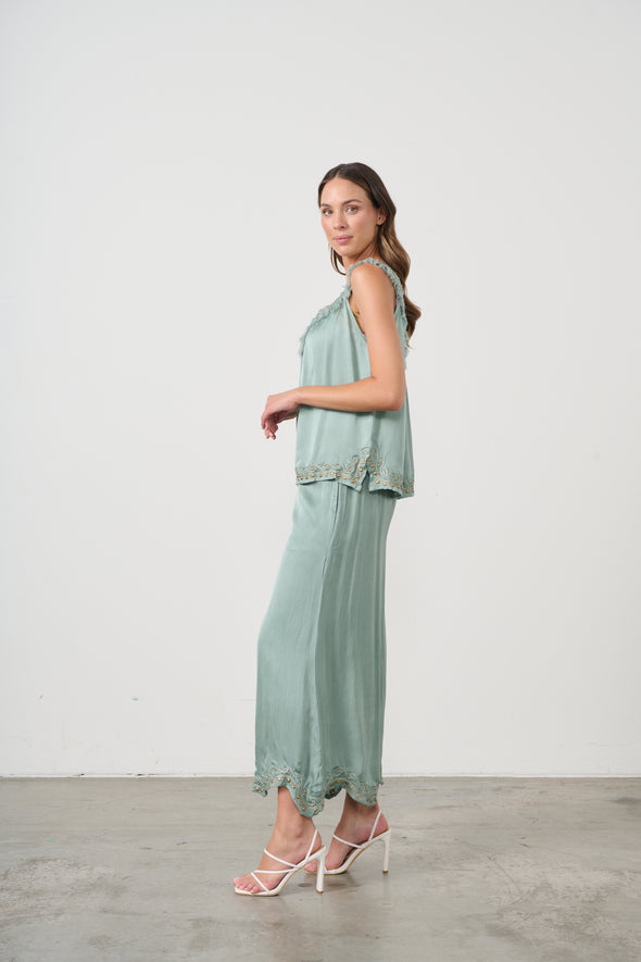 Fringed Satin Mermaid Blouse