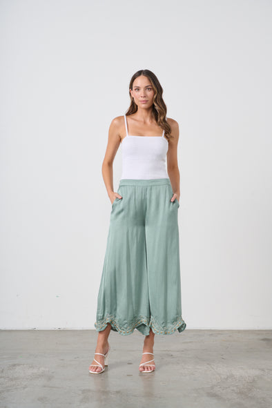 Studded Satin Mermaid Culottes