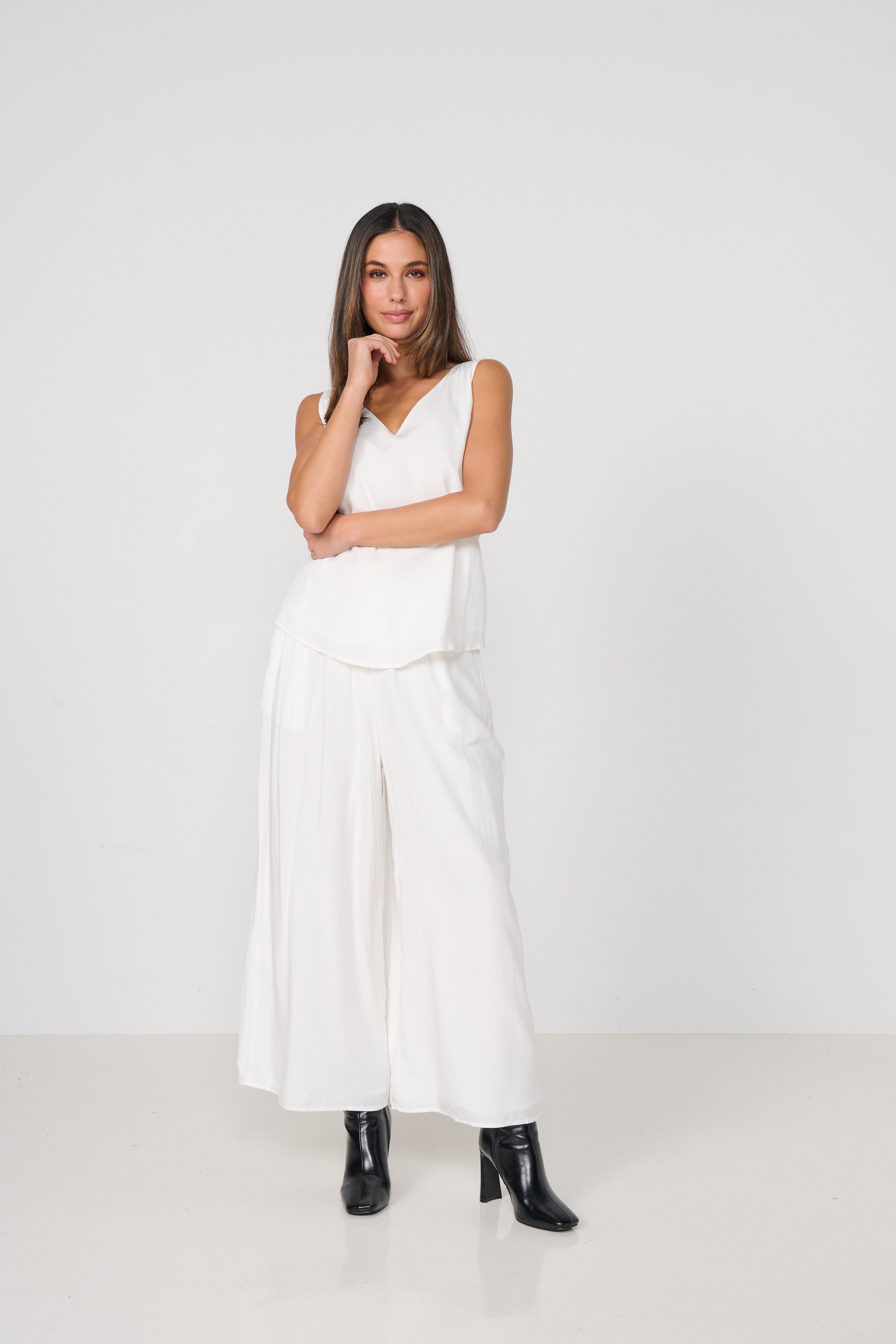 Lightweight Stretch Culottes - White