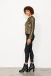 Sleek Moss Biker Jacket