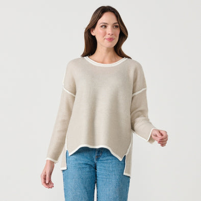 Caju Mohair Blend Outline Knit - Stone