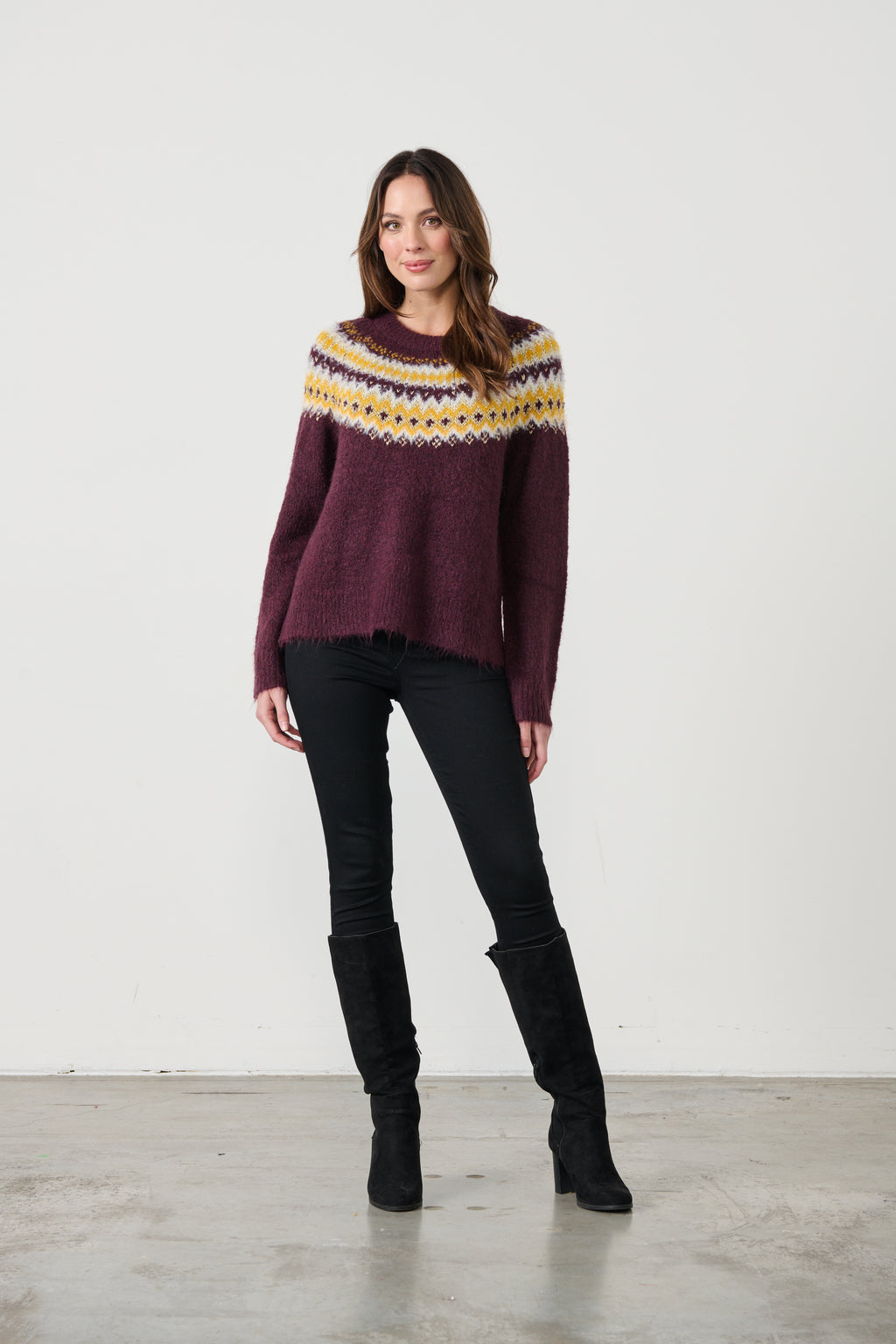 Metallic Plum Alpaca Blend Ziggy Knit