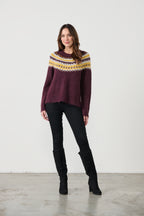 Metallic Plum Alpaca Blend Ziggy Knit
