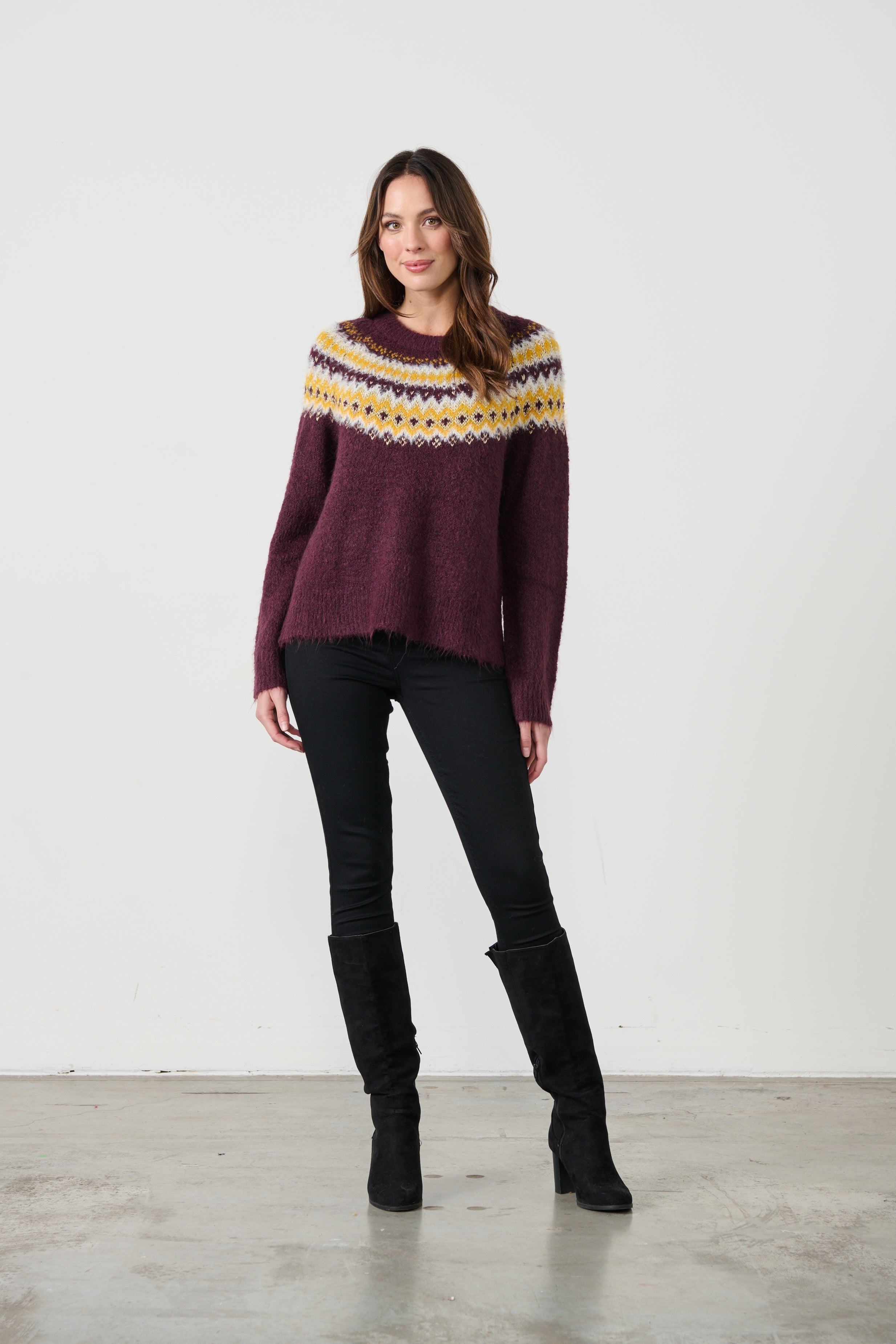 Metallic Plum Alpaca Blend Ziggy Knit